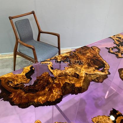 Resin Wood Dining Table - MOOKAFURNITURE