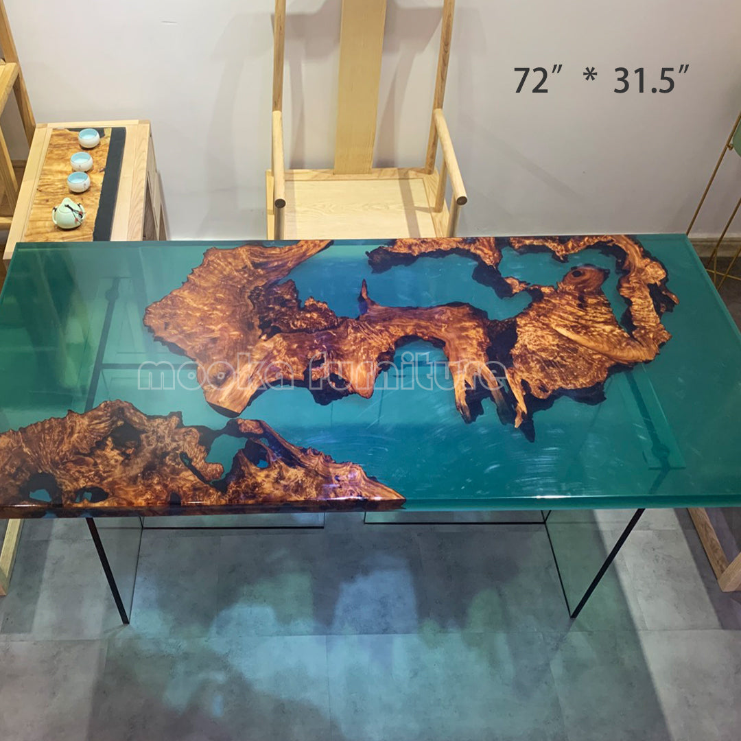 Resin Wood Dining Table - MOOKAFURNITURE