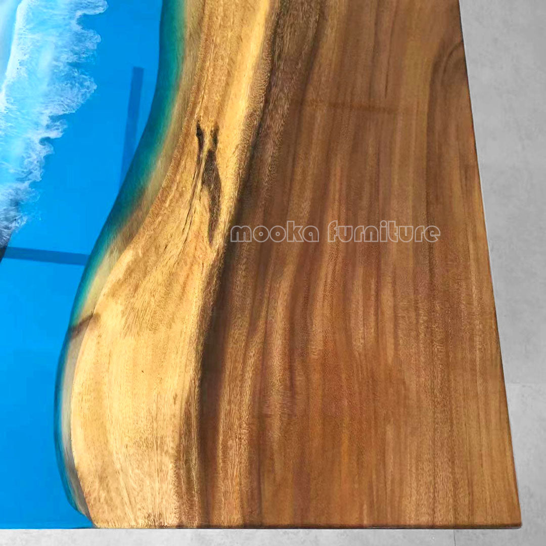 Resin Wood Dining Table - MOOKAFURNITURE