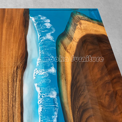 Resin Wood Dining Table - MOOKAFURNITURE