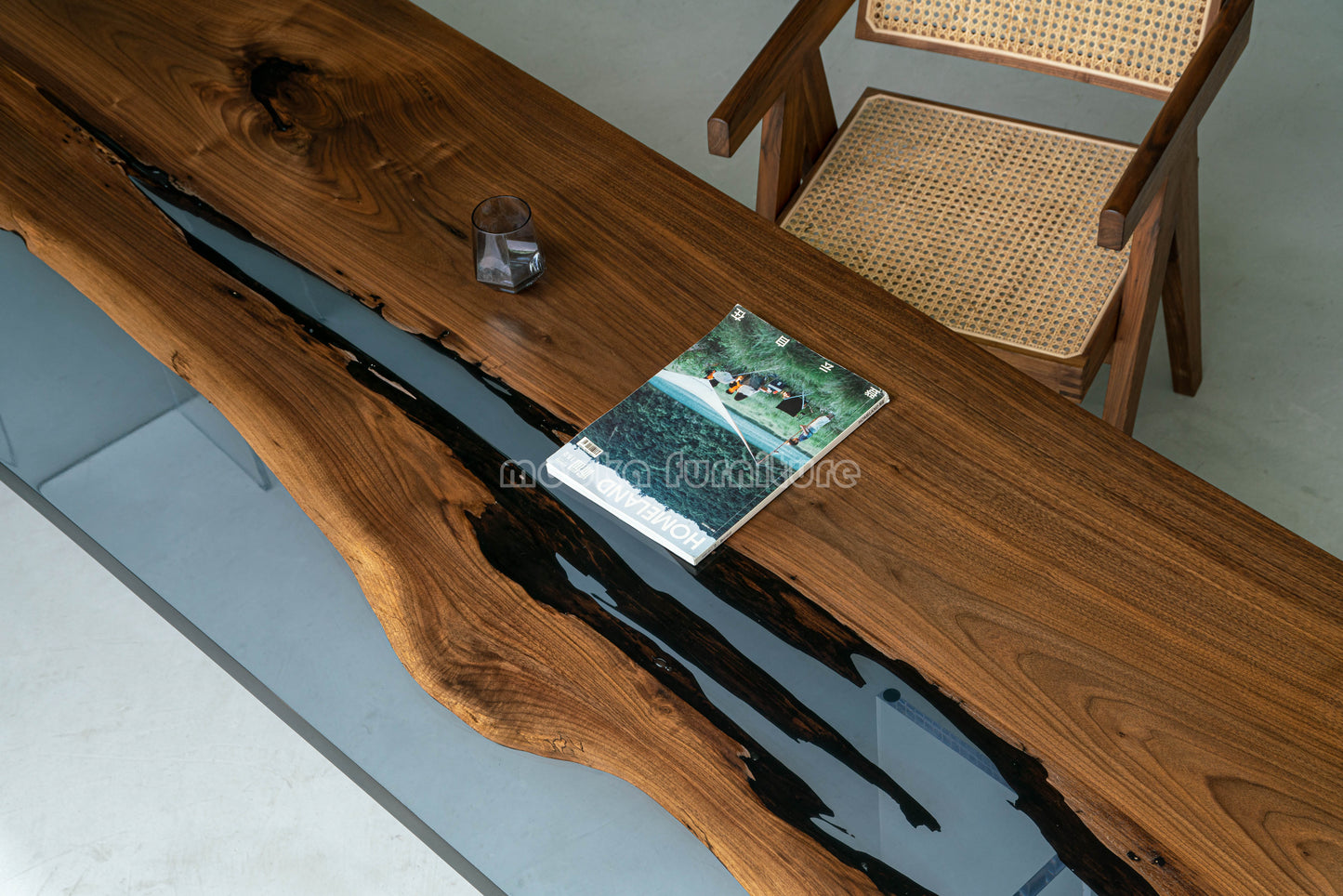 Resin Wood Dining Table - MOOKAFURNITURE