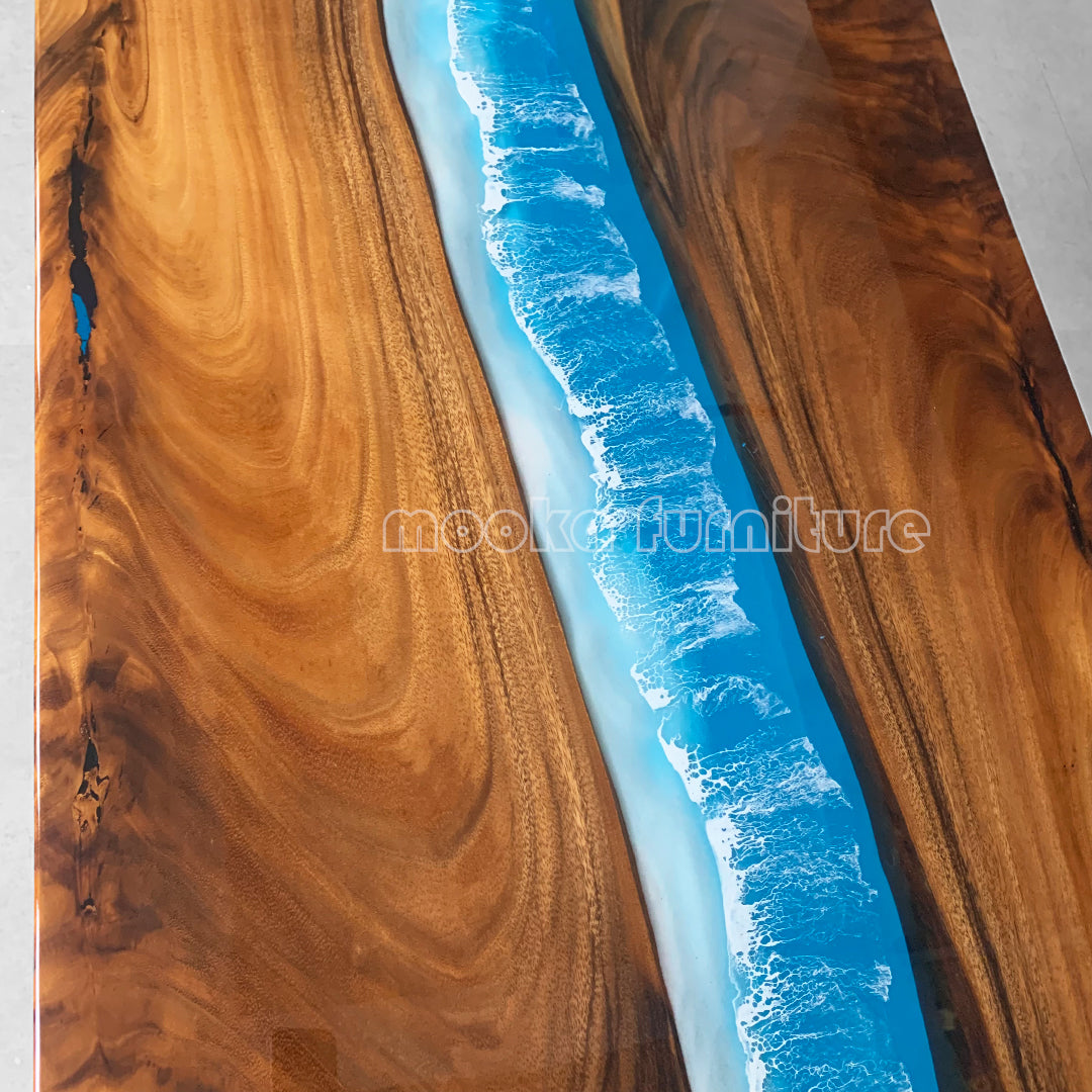 Resin Wood Dining Table - MOOKAFURNITURE