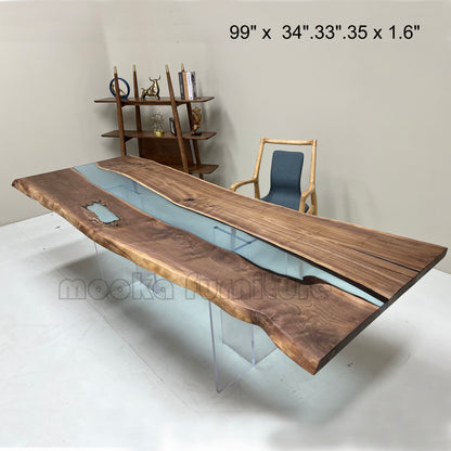 Resin Wood Dining Table - MOOKAFURNITURE