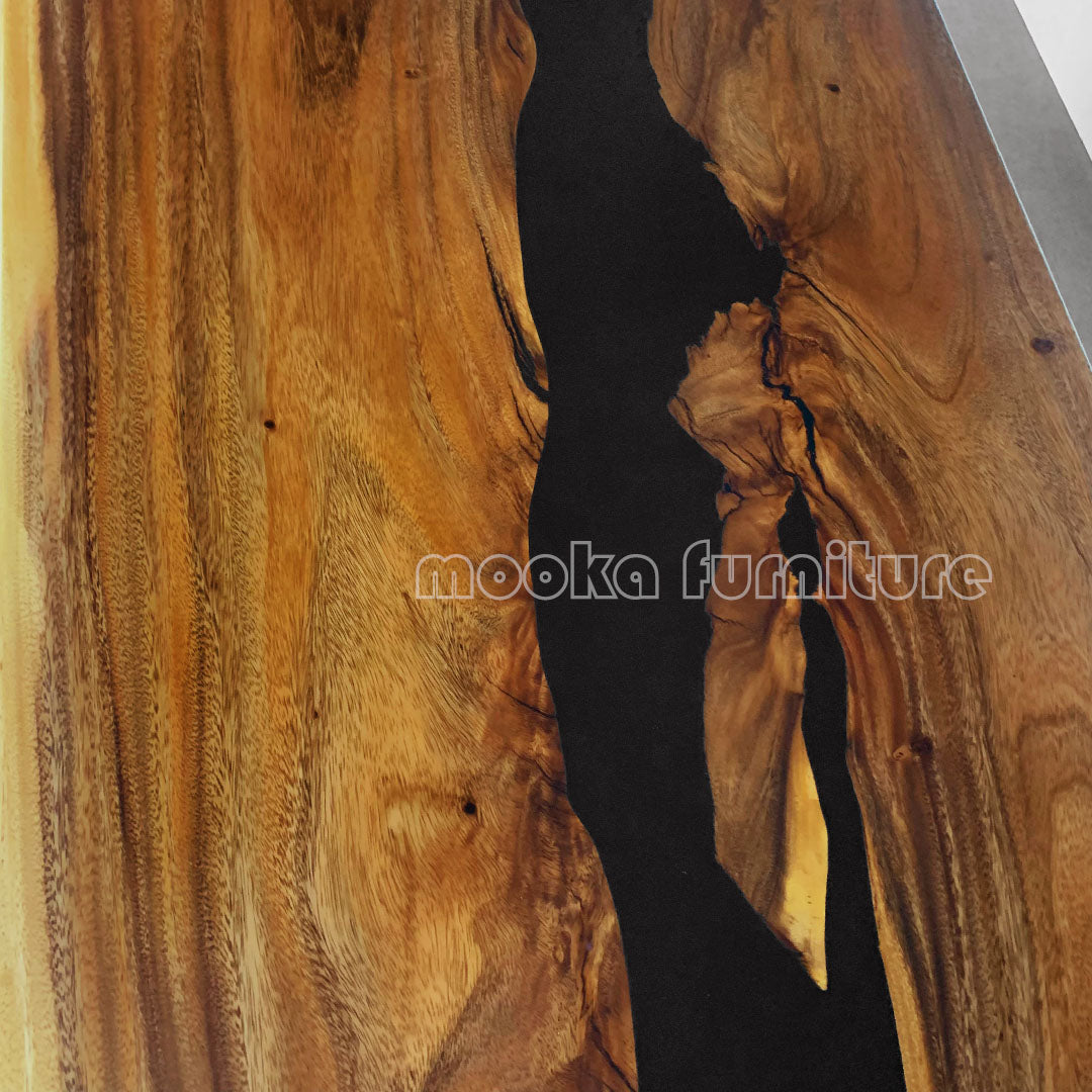 Resin Wood Dining Table - MOOKAFURNITURE