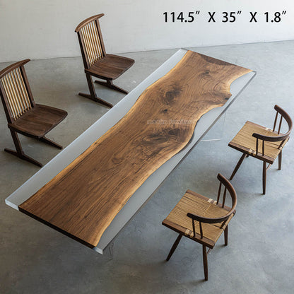 Resin Wood Dining Table - MOOKAFURNITURE