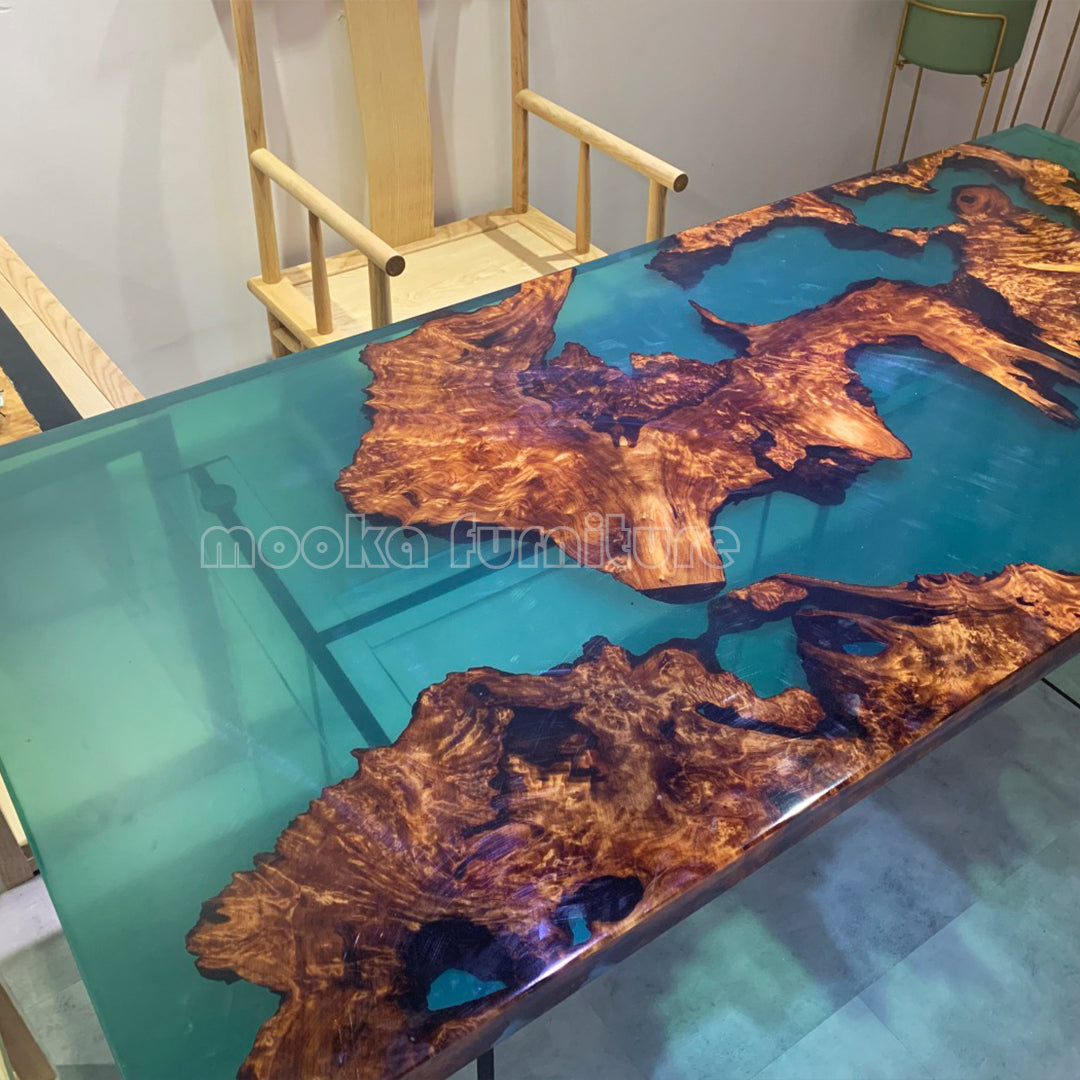 Resin Wood Dining Table - MOOKAFURNITURE