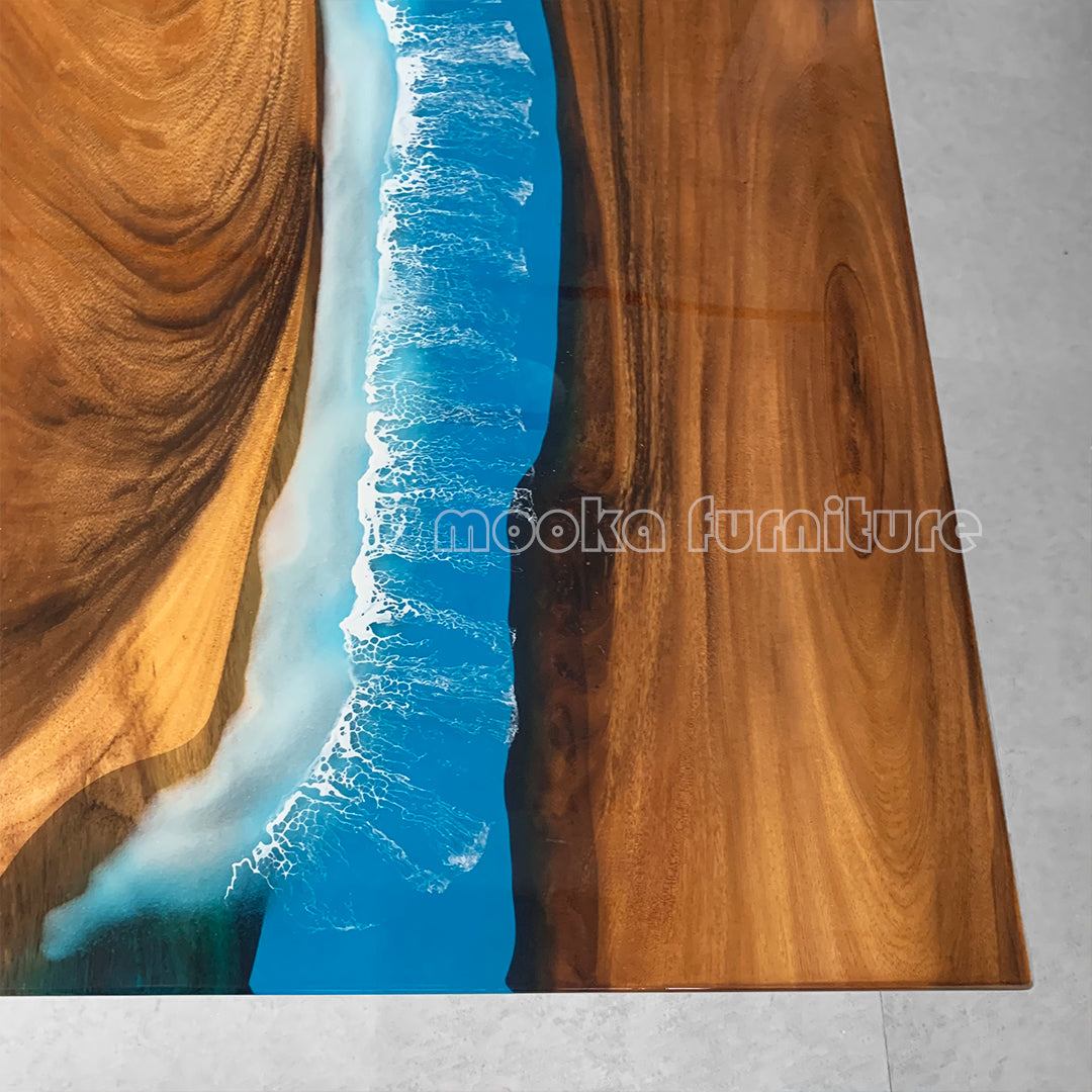 Resin Wood Dining Table - MOOKAFURNITURE