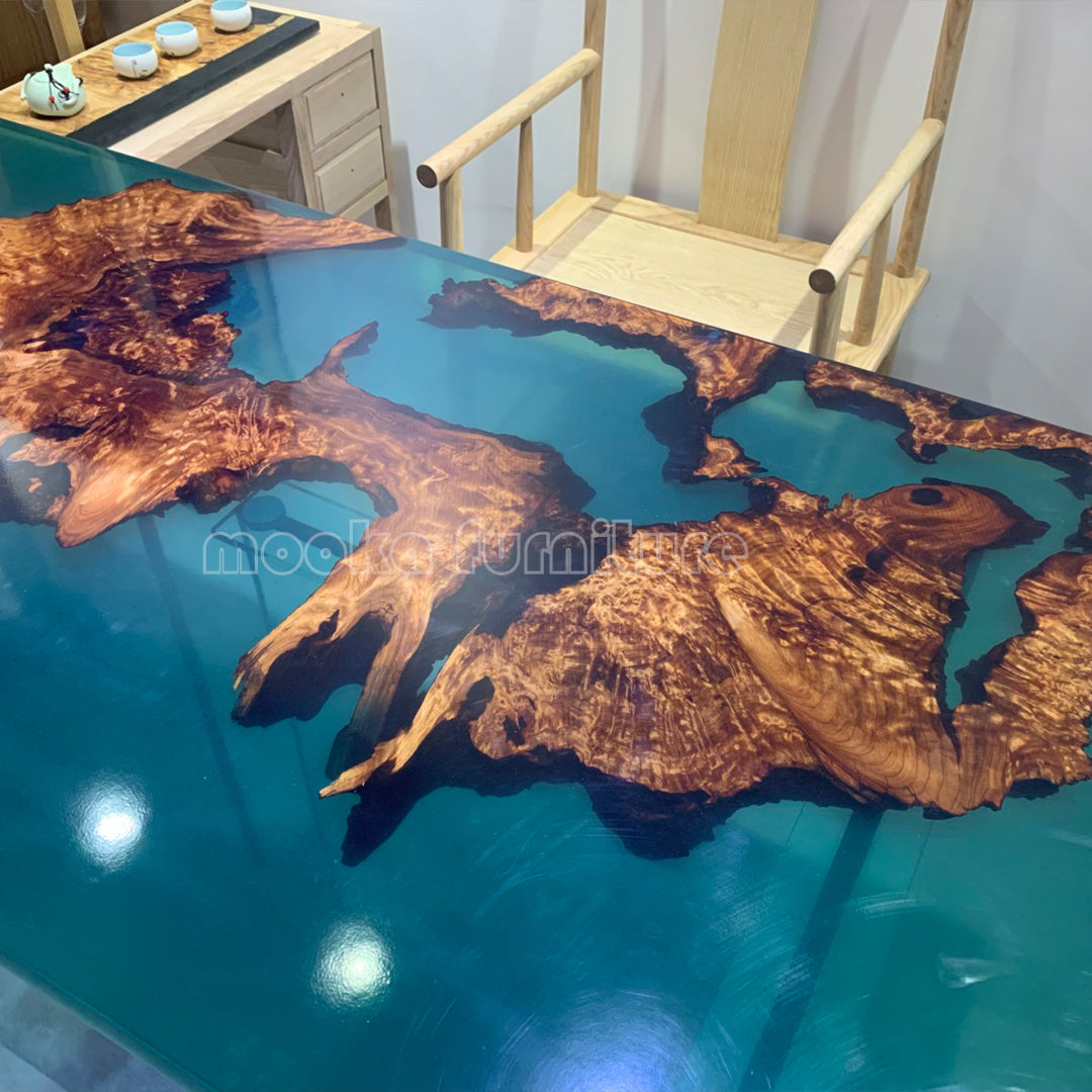 Resin Wood Dining Table - MOOKAFURNITURE