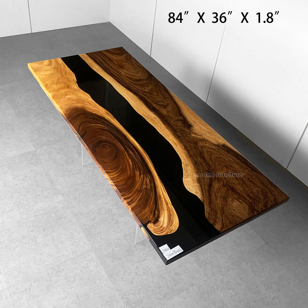 Resin Wood Dining Table - MOOKAFURNITURE