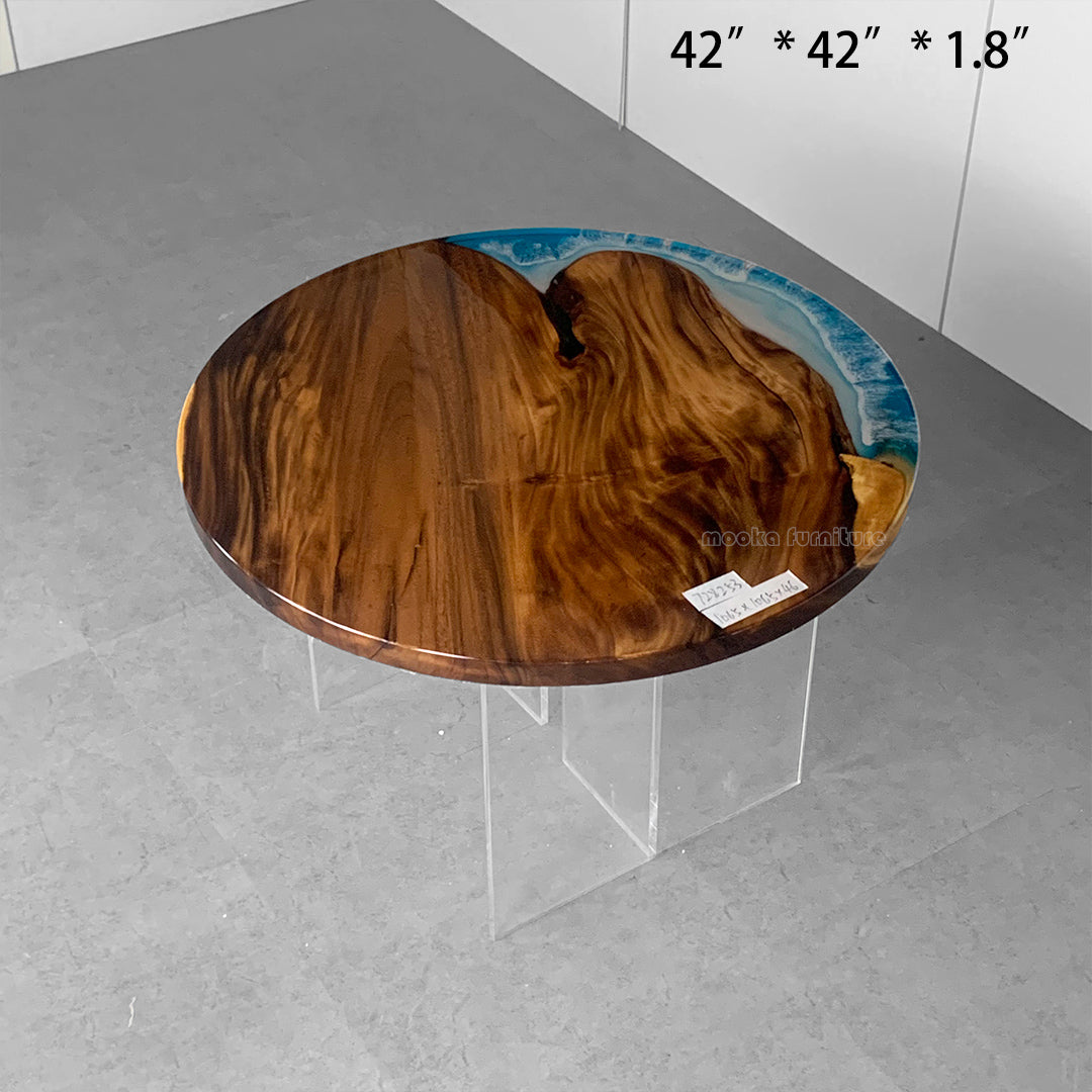 Resin Wood Dining Table - MOOKAFURNITURE