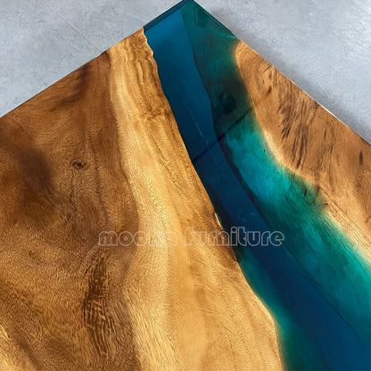 Resin Wood Dining Table - MOOKAFURNITURE