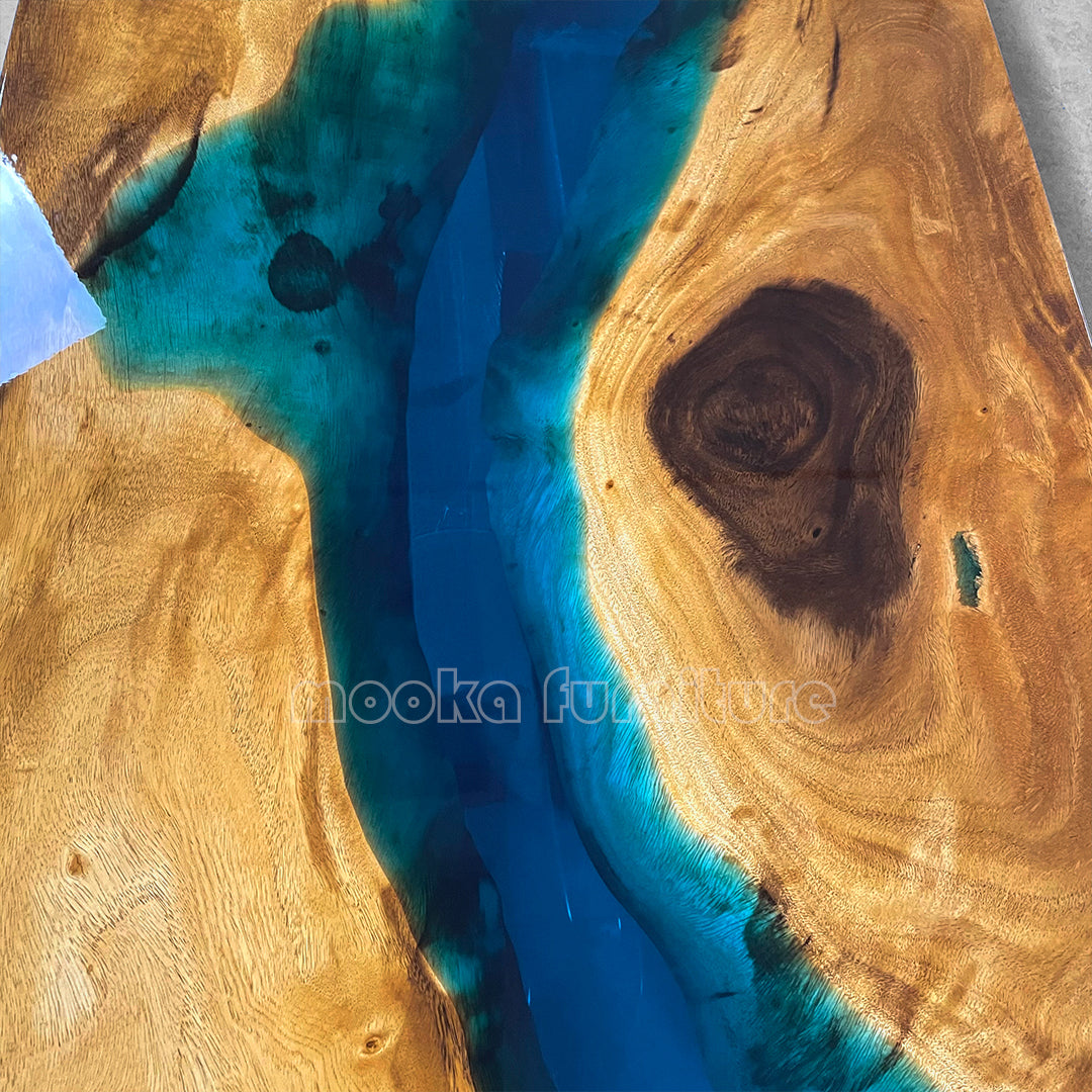 Resin Wood Dining Table - MOOKAFURNITURE