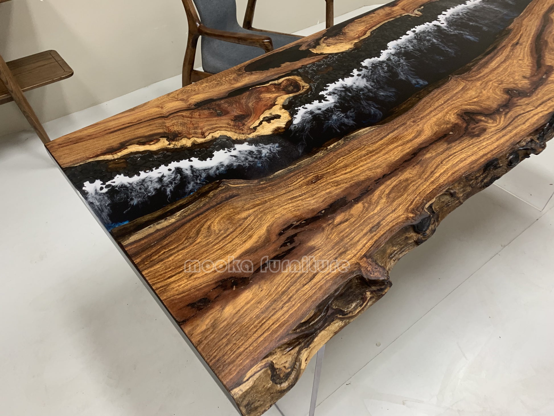 Resin Wood Dining Table - MOOKAFURNITURE