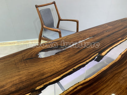 Resin Wood Dining Table - MOOKAFURNITURE