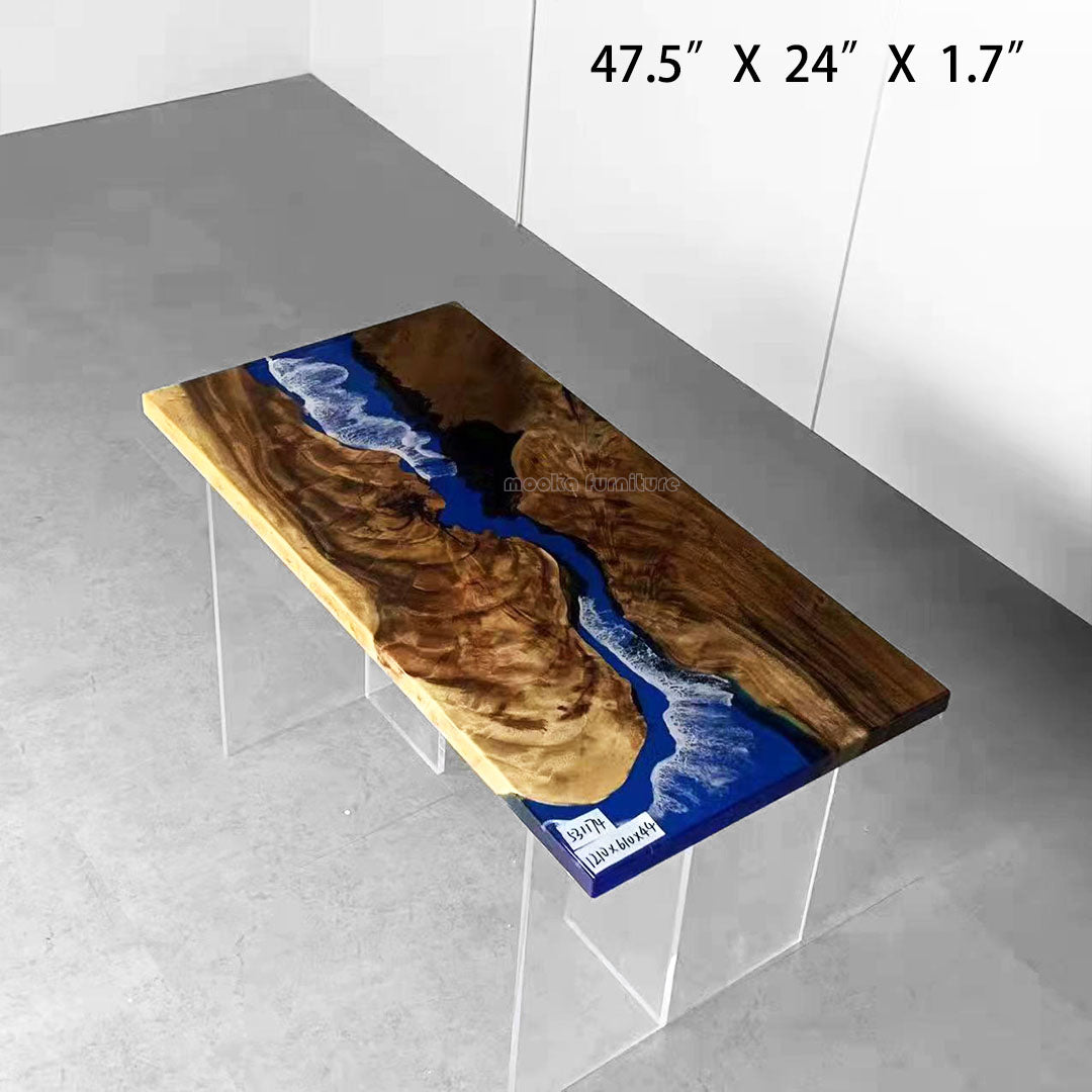 Resin Wood Dining Table - MOOKAFURNITURE