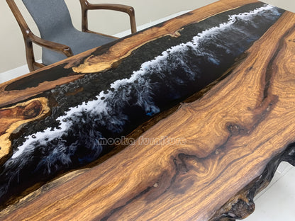 Resin Wood Dining Table - MOOKAFURNITURE