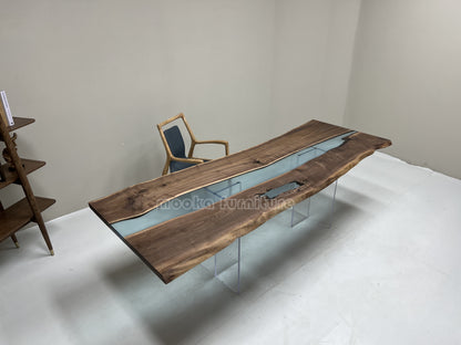 Resin Wood Dining Table - MOOKAFURNITURE