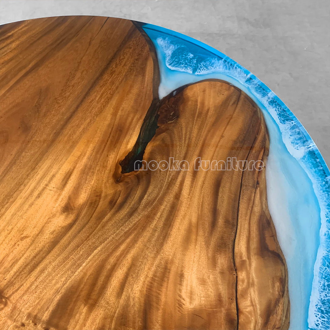 Resin Wood Dining Table - MOOKAFURNITURE