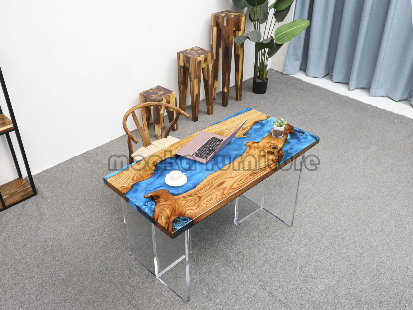 Resin Wood Table - MOOKAFURNITURE