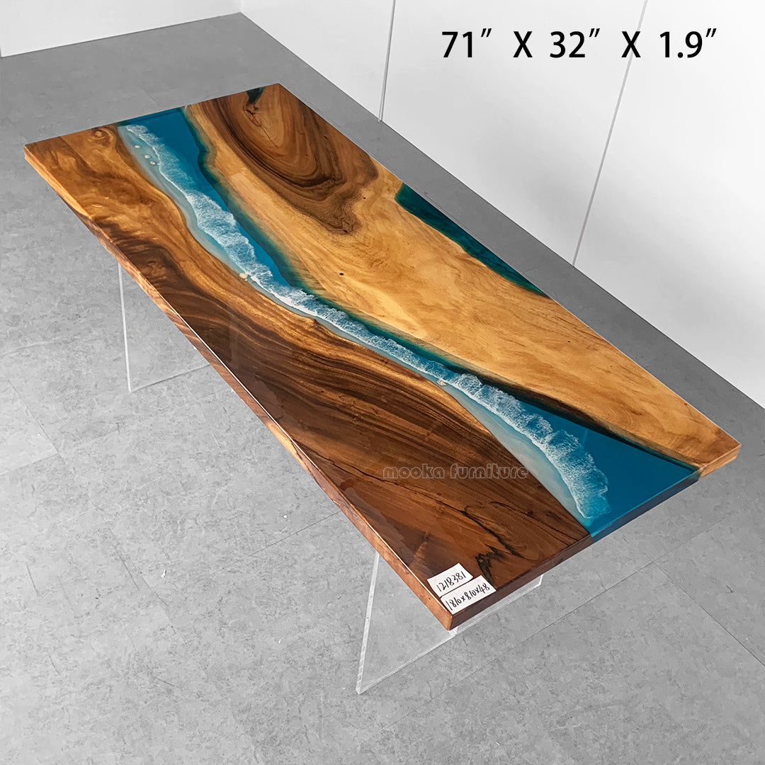 Resin Wood Dining Table - MOOKAFURNITURE