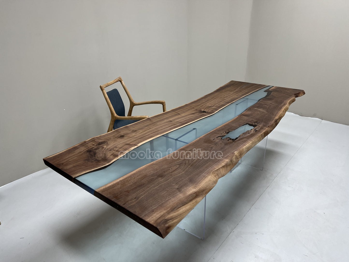 Resin Wood Dining Table - MOOKAFURNITURE