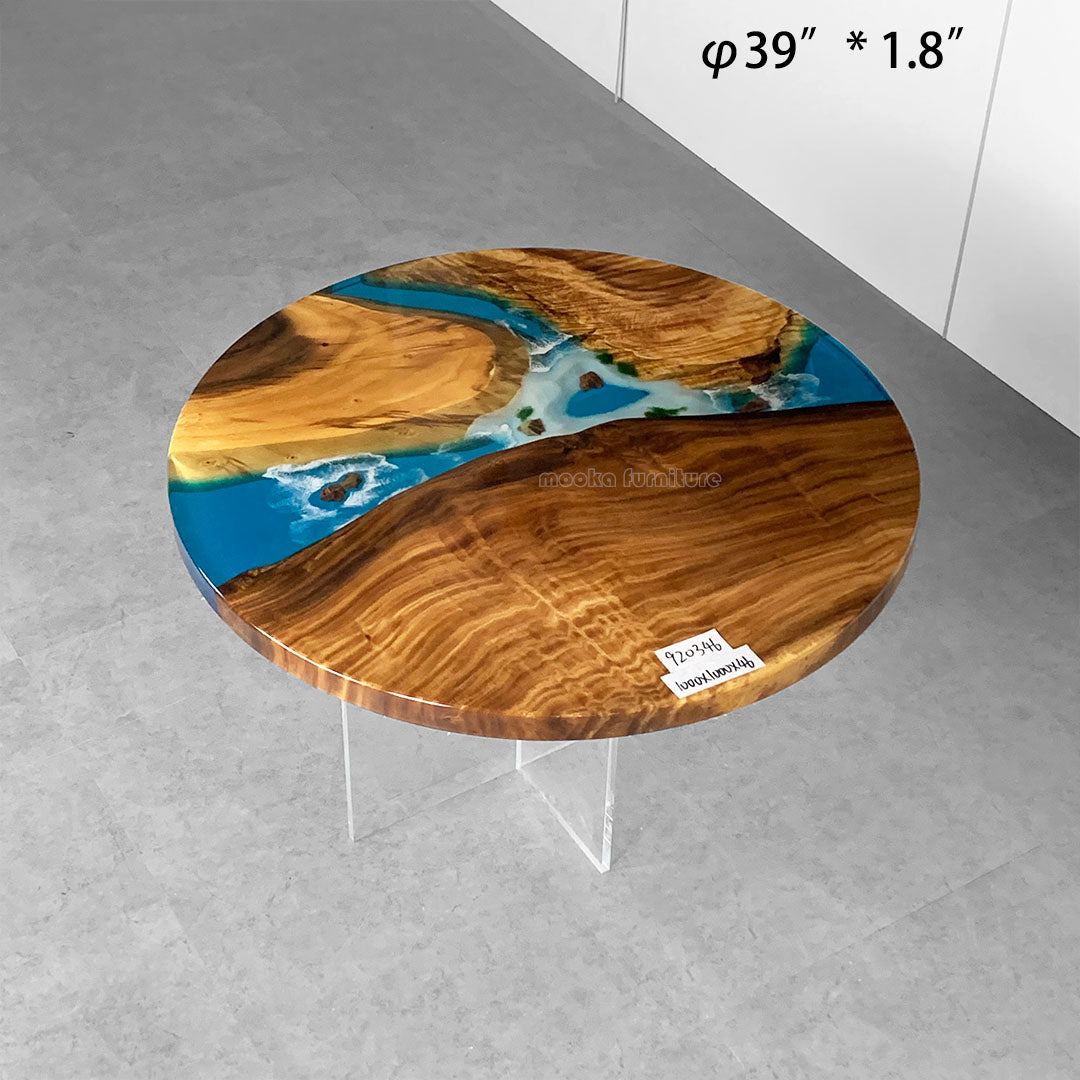 Resin Wood Dining Table - MOOKAFURNITURE