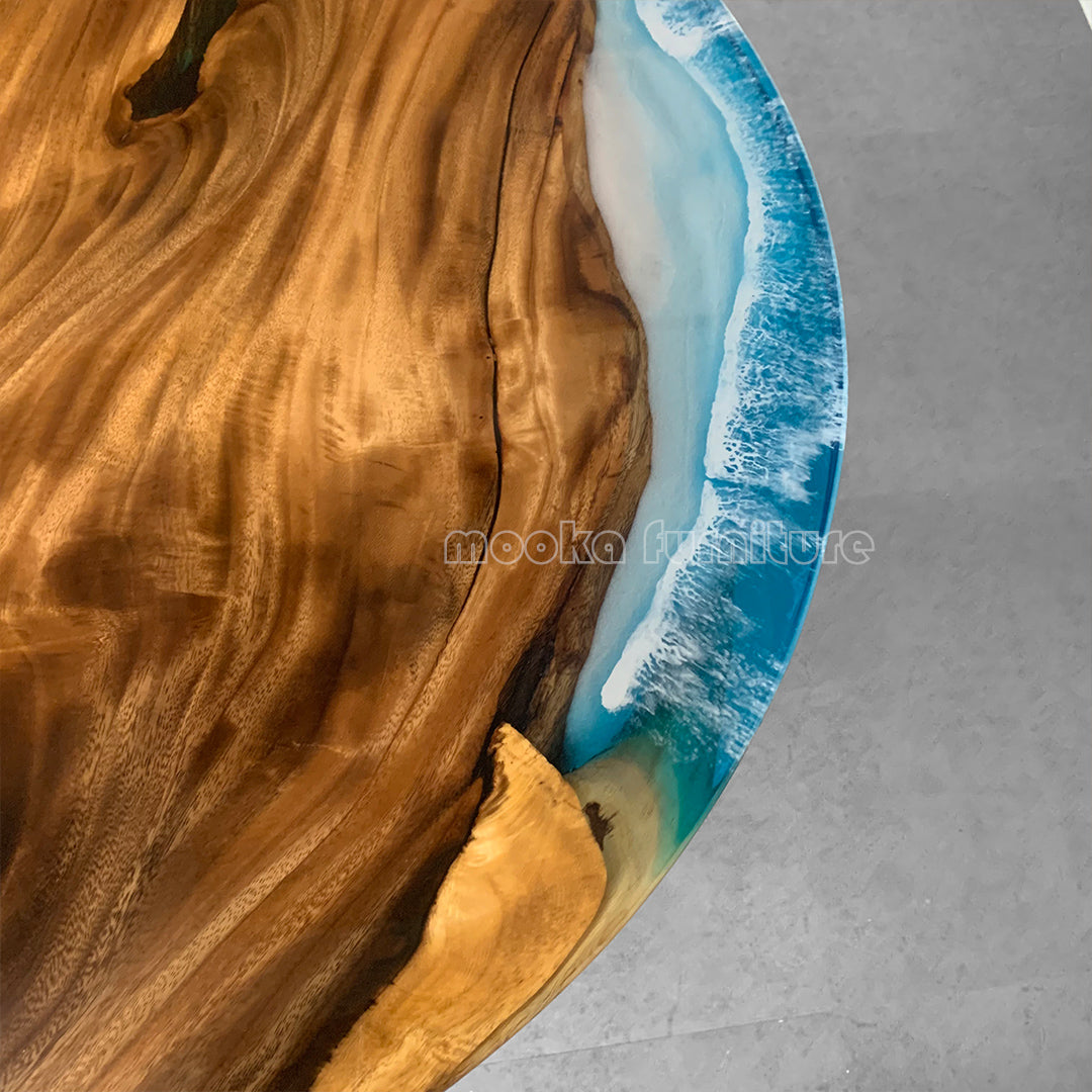 Resin Wood Dining Table - MOOKAFURNITURE