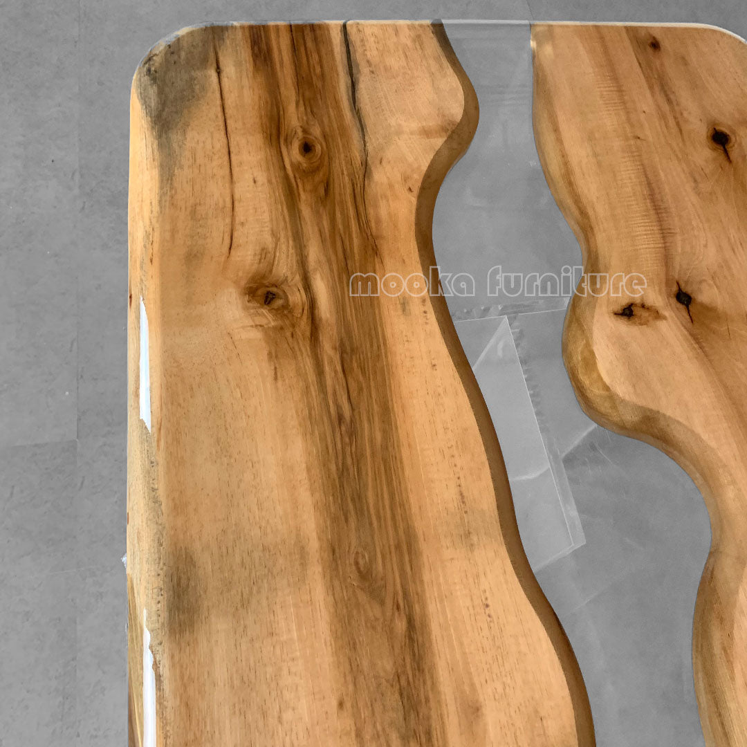 Resin Wood Dining Table - MOOKAFURNITURE