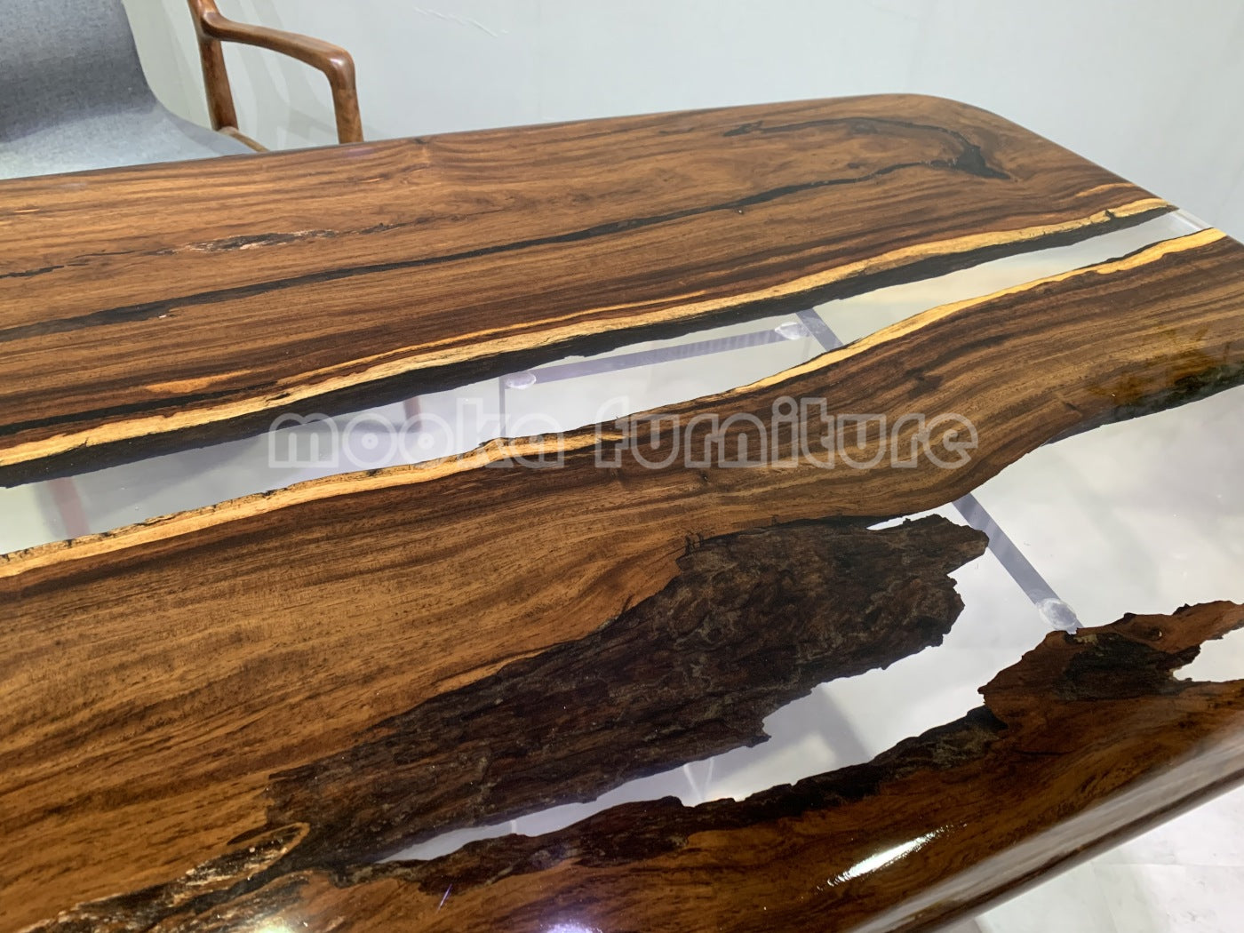 Resin Wood Dining Table - MOOKAFURNITURE