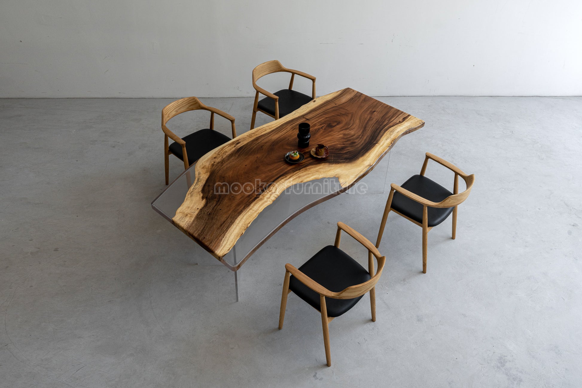 Resin Wood Dining Table - MOOKAFURNITURE