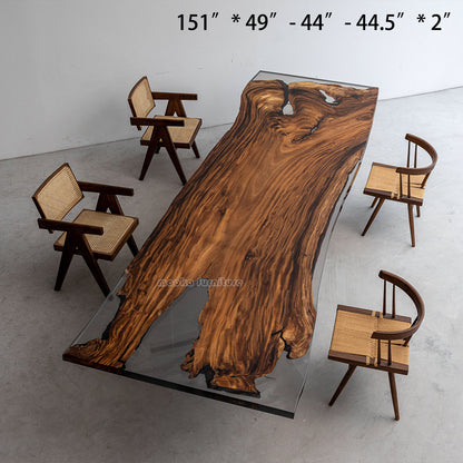 Resin Wood Dining Table - MOOKAFURNITURE