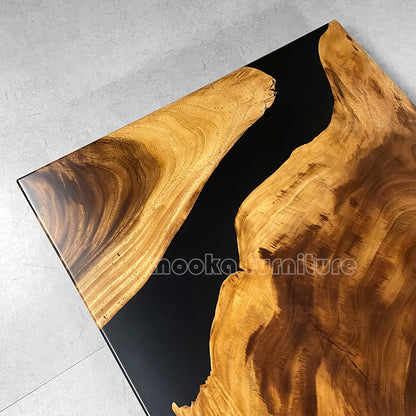 Resin Wood Dining Table - MOOKAFURNITURE