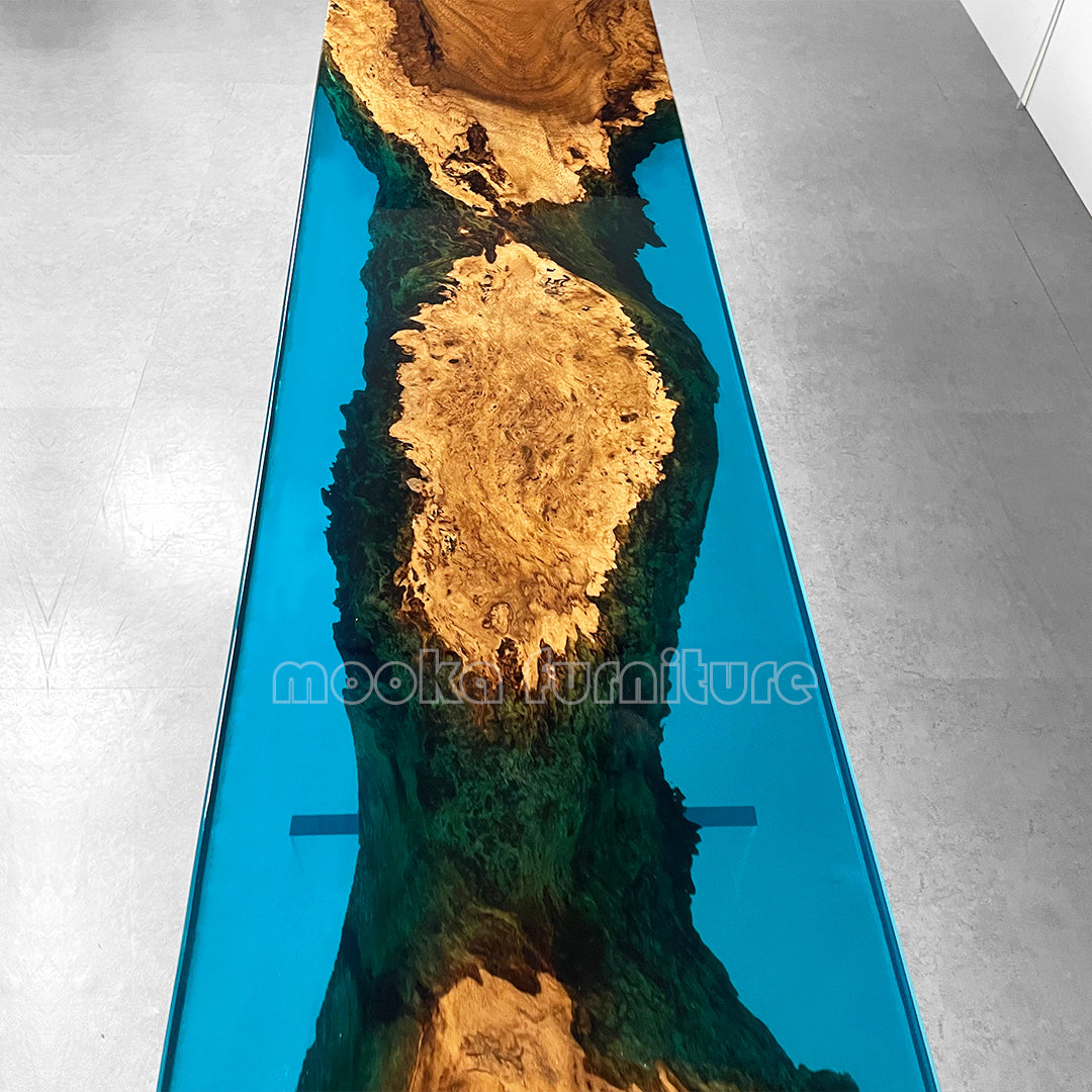 Resin Wood Dining Table - MOOKAFURNITURE