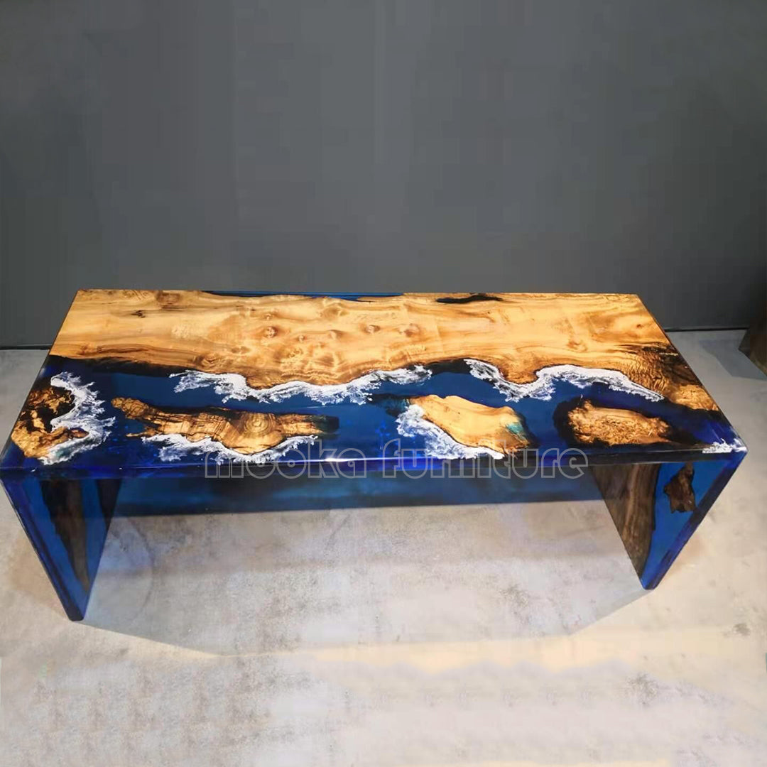 Resin Wood Dining Table - MOOKAFURNITURE