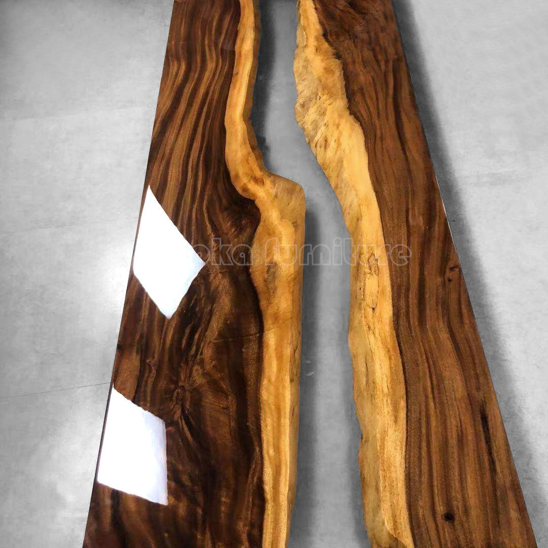 Resin Wood Dining Table - MOOKAFURNITURE