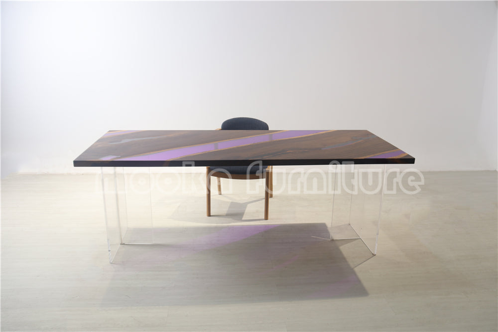 Resin Wood Dining Table - MOOKAFURNITURE