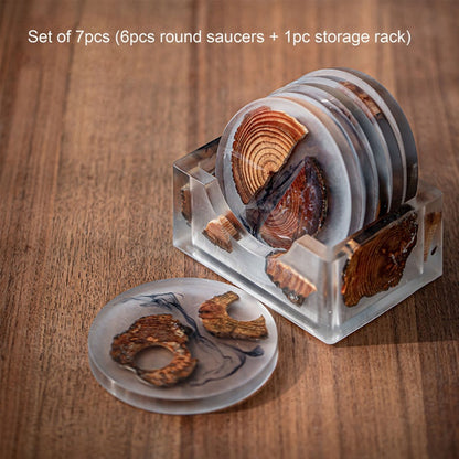 Resin wood coaster set - MOOKAFURNITURE