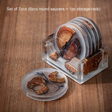 Load image into Gallery viewer, Resin wood coaster set - MOOKAFURNITURE
