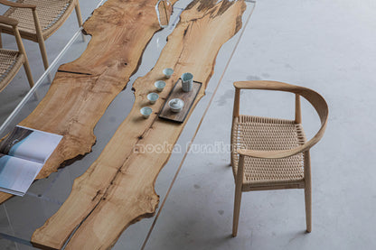 Resin Wood Dining Table - MOOKAFURNITURE