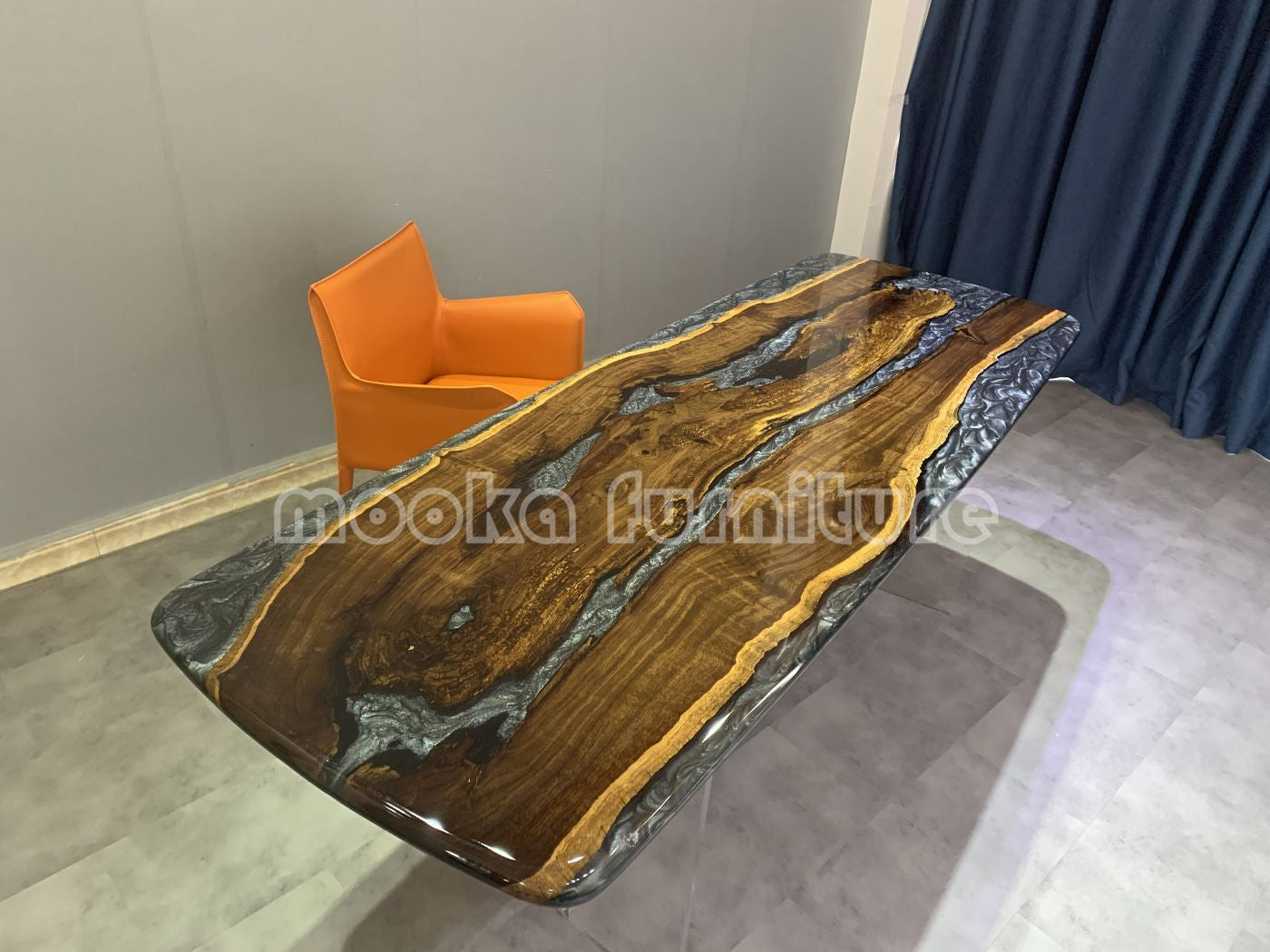 Resin Wood Dining Table - MOOKAFURNITURE