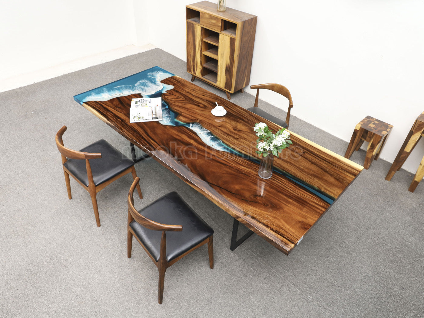 Resin Wood River Table - MOOKAFURNITURE