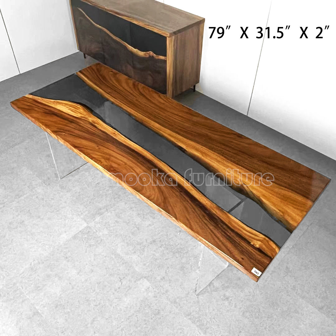 Resin Wood Dining Table - MOOKAFURNITURE