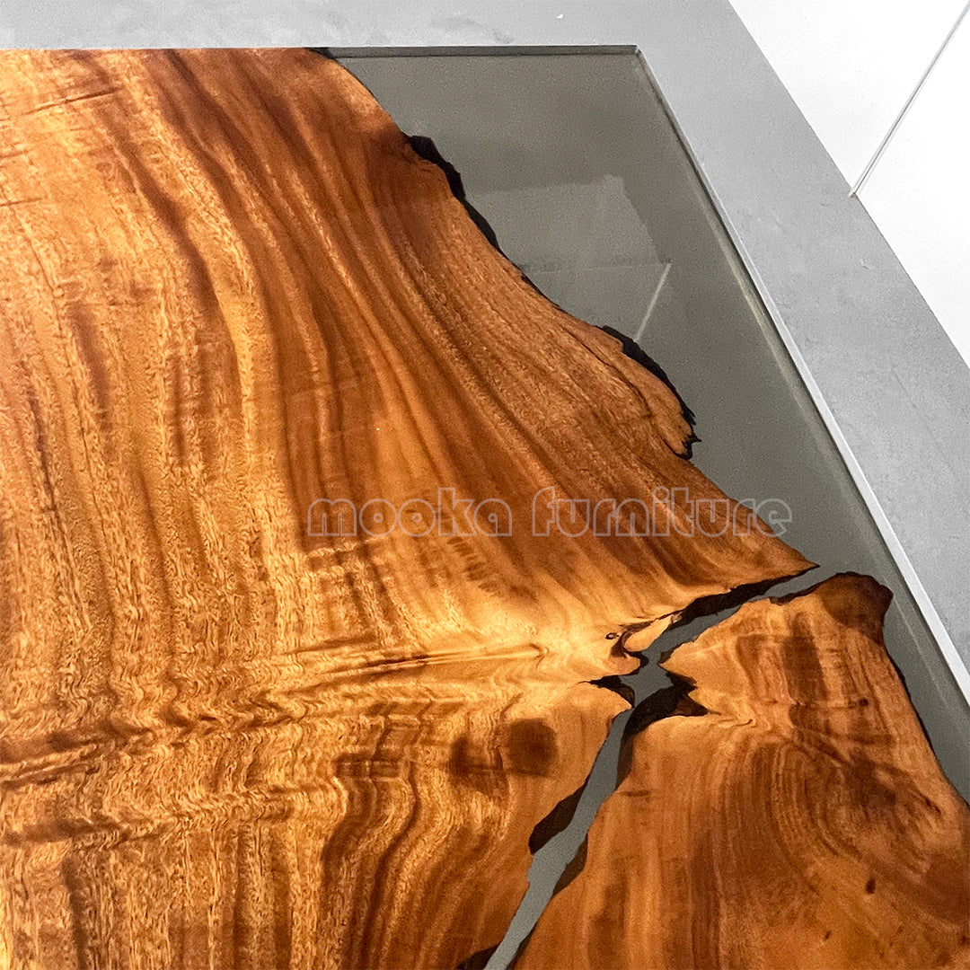 Resin Wood Dining Table - MOOKAFURNITURE