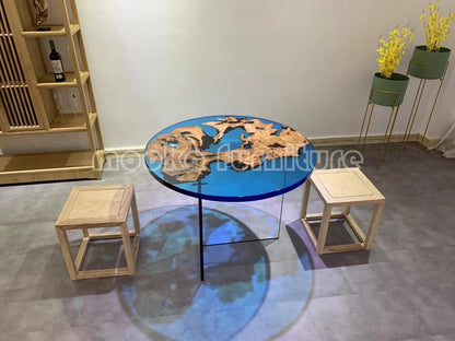 Resin Wood Dining Table - MOOKAFURNITURE