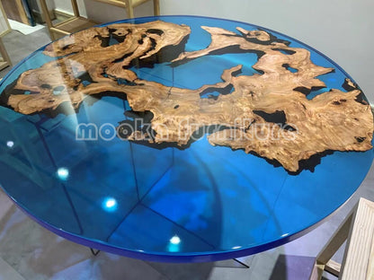 Resin Wood Dining Table - MOOKAFURNITURE