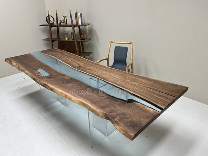 Resin Wood Dining Table - MOOKAFURNITURE