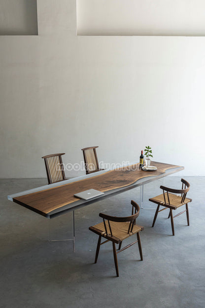 Resin Wood Dining Table - MOOKAFURNITURE