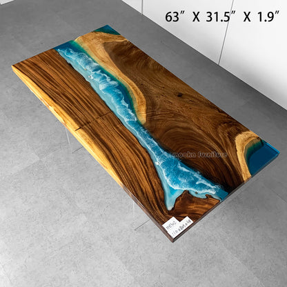 Resin Wood Dining Table - MOOKAFURNITURE