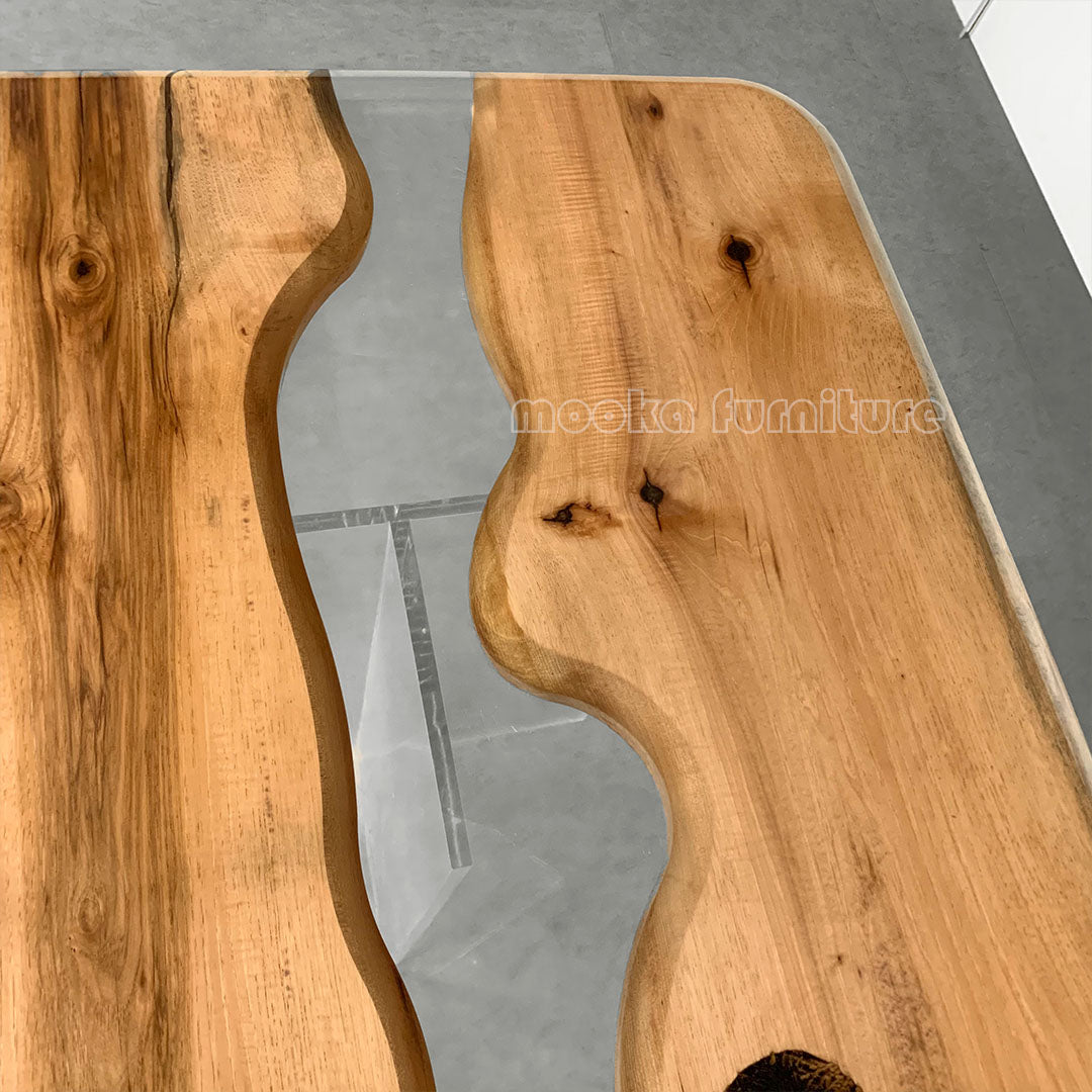 Resin Wood Dining Table - MOOKAFURNITURE