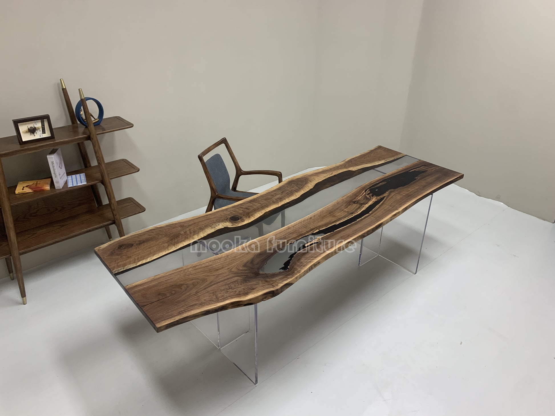 Resin Wood Dining Table - MOOKAFURNITURE